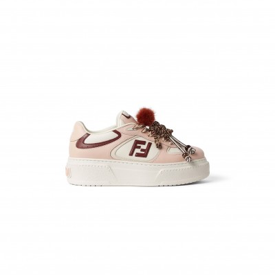FENDI MATCH LOW TOP PLATFORM SHOES IN PINK LEATHER 8E8721AY9NF1TPW